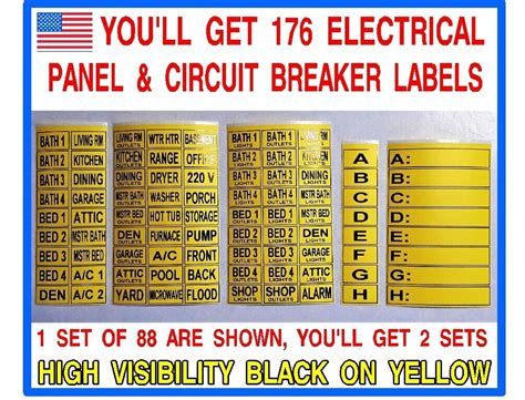 electrical panel number stickers